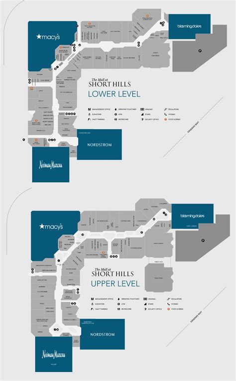 short hills mall map.